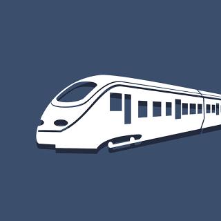 Weißer Zug auf blauem Hintergrund (Symbolbild: Reisestelle)